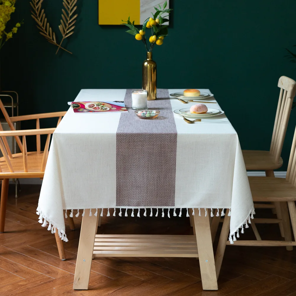 European and American lace cotton and linen fabric striped ins style simple square table mat coffee table table cloth
European and American lace cotton and linen fabric striped ins style simple square table mat coffee table table cloth