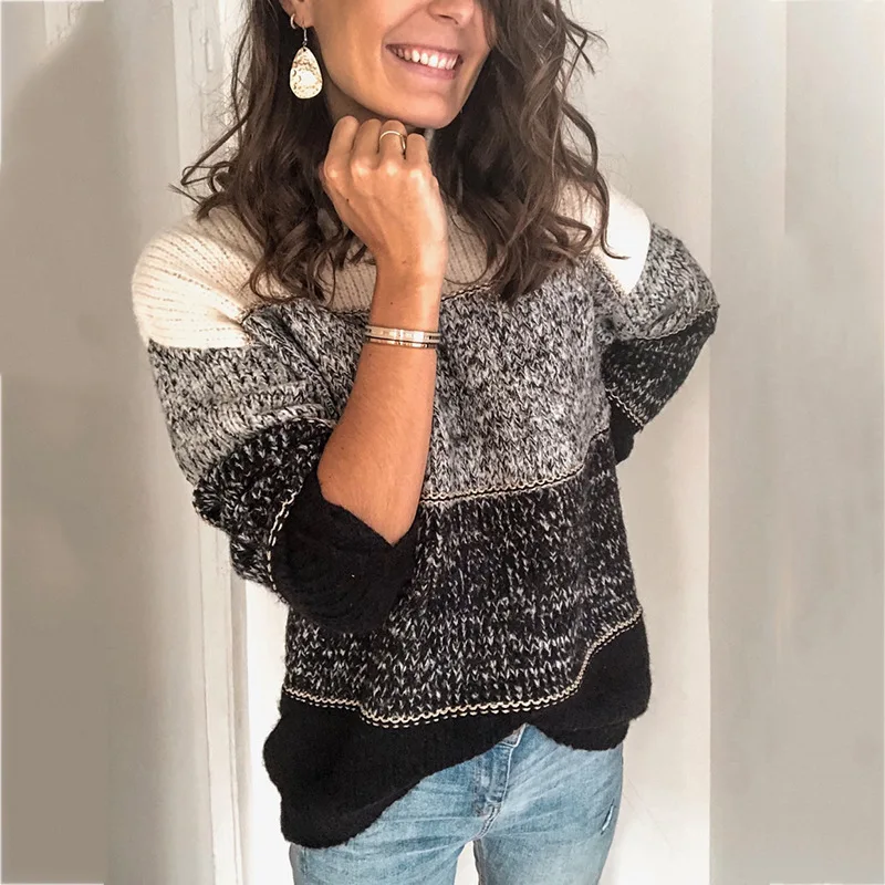 Sweater ladies turtleneck striped knitted jumper women sweater pullover winter sweater women sweater dresses women 2019 striped 
Sweater ladies turtleneck striped knitted jumper women sweater pullover winter sweater women sweater dresses women 2019 striped