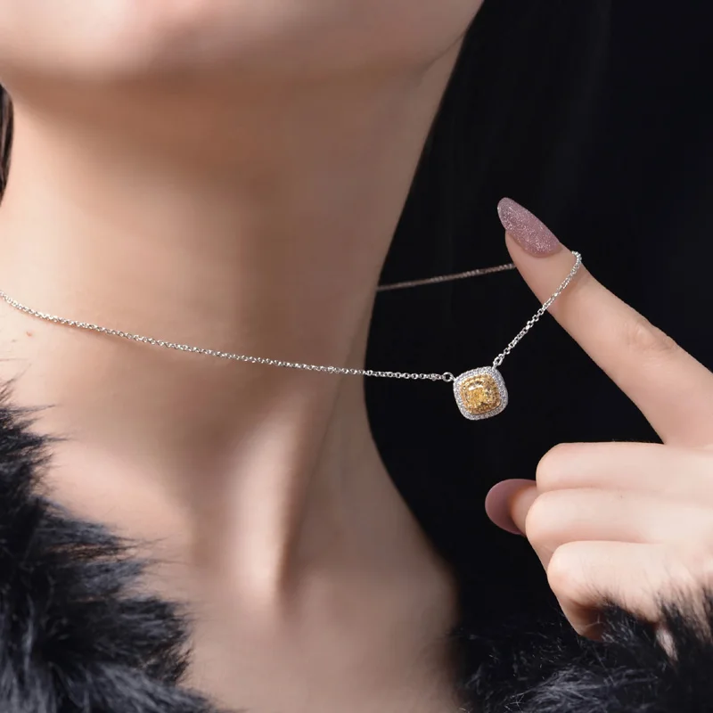 Fashion 100% 925 Sterling Silver 6*6 MM Cut Pink High Carbon Diamond Gemstone Pendant Necklace For Women Fine Jewelry Wholesale
Fashion 100% 925 Sterling Silver 6*6 MM Cut Pink High Carbon Diamond Gemstone Pendant Necklace For Women Fine Jewelry Wholesale