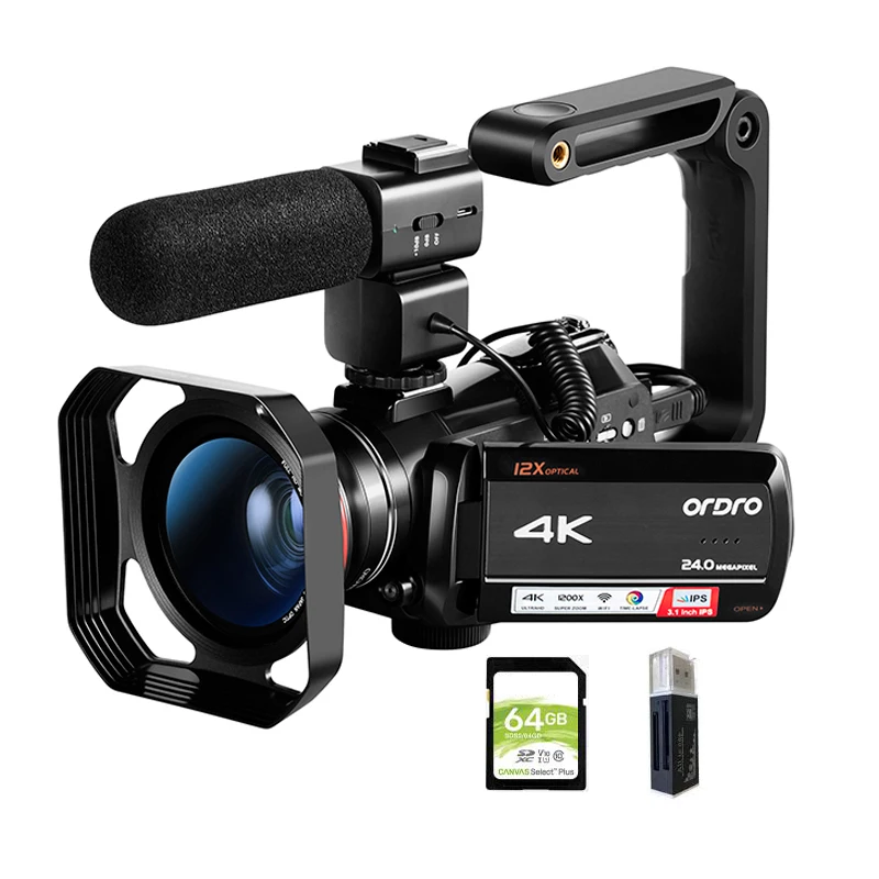 Camcorder 4K for YouTube Video Live Streaming AC5 12X Optical Zoom Vlog Camera with Microphone
Camcorder 4K for YouTube Video Live Streaming AC5 12X Optical Zoom Vlog Camera with Microphone