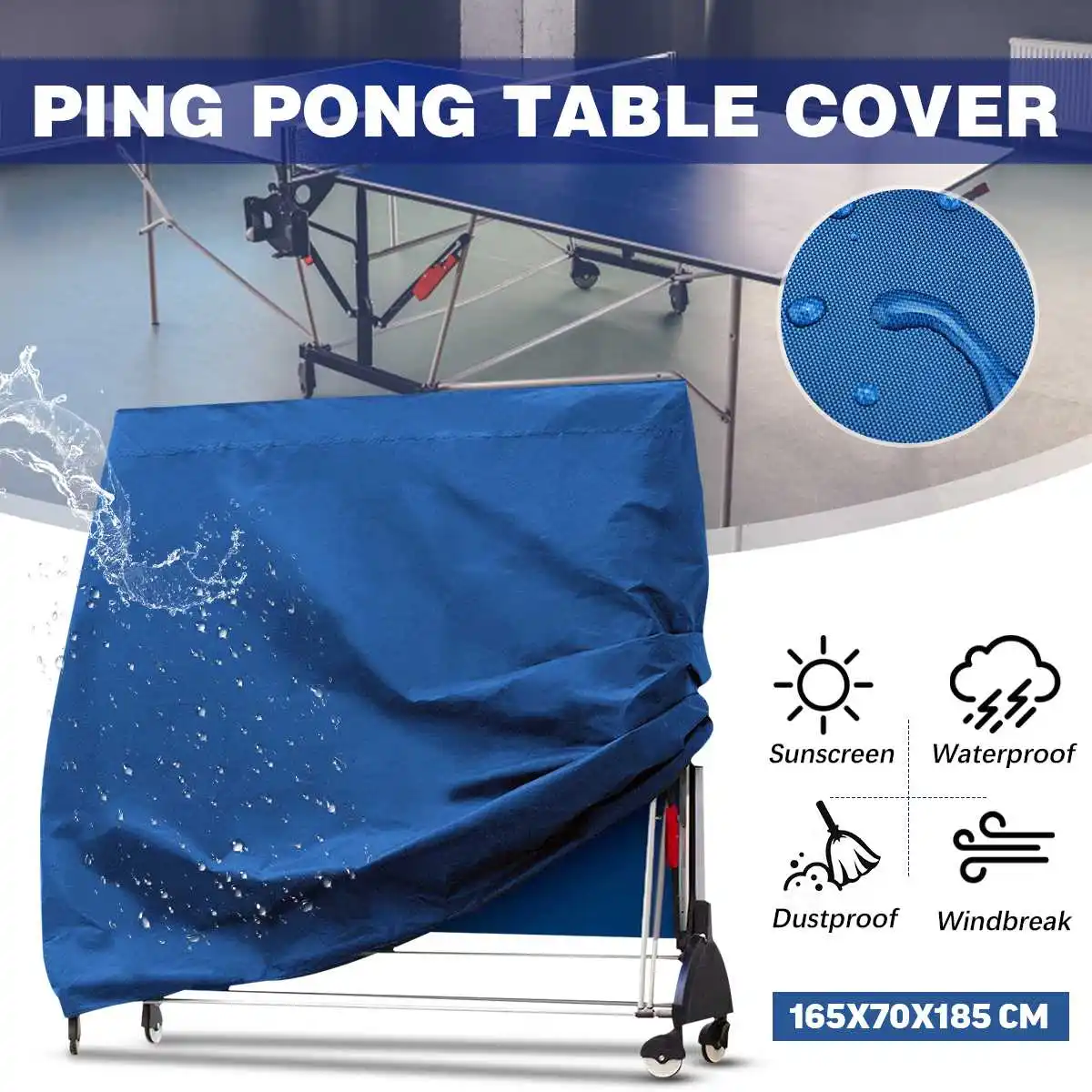 Thicken Ping-Pong Table Dust Covers Oxford Waterproof Outdoor Rain Wind Sun UV Resistant Tennis Table Storage Cover Durable
Thicken Ping-Pong Table Dust Covers Oxford Waterproof Outdoor Rain Wind Sun UV Resistant Tennis Table Storage Cover Durable