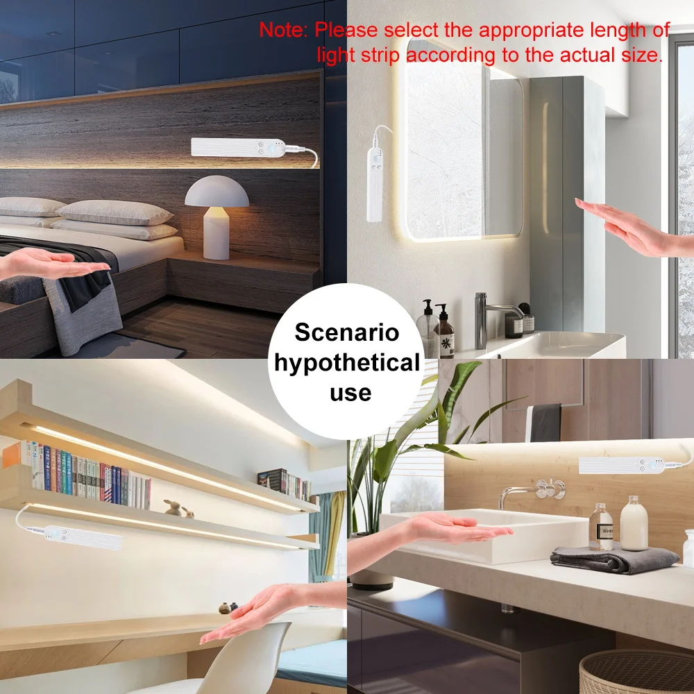 WENNI Motion Sensor LED Light Strip Dimmable Diode Tape Bedroom Wardrobe Decoration LED Flexible Tape 1M 2M 3M LED Lamp 2835 SMD
WENNI Motion Sensor LED Light Strip Dimmable Diode Tape Bedroom Wardrobe Decoration LED Flexible Tape 1M 2M 3M LED Lamp 2835 SMD