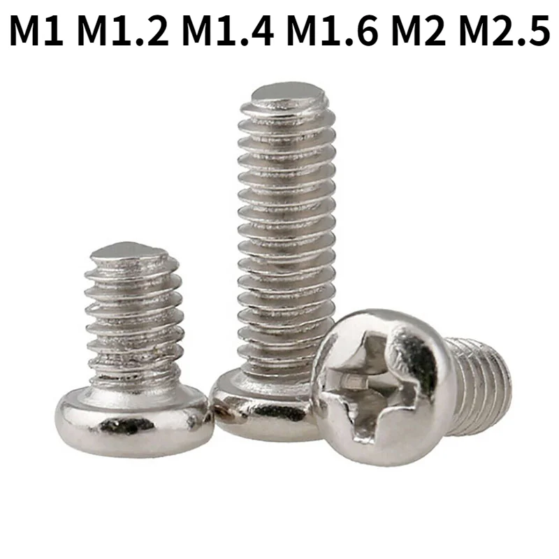 M1 M1.2 M1.4 -M2.5 никелированные винты с круглой головкой Phillips, болты с плоской головкой, маленькие электронные винты для компьютера
M1 M1.2 M1.4 -M2.5 никелированные винты с круглой головкой Phillips, болты с плоской головкой, маленькие электронные винты для компьютера