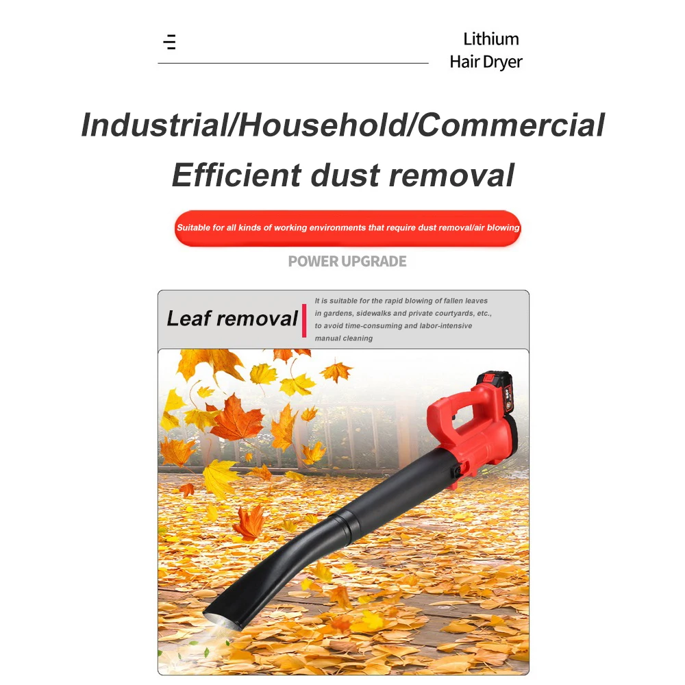 Cordless Electric Garden Leaf Blower 2800W Multi-function Durable Acuum Cleannig Dust Equipment for Battery
Cordless Electric Garden Leaf Blower 2800W Multi-function Durable Acuum Cleannig Dust Equipment for Battery