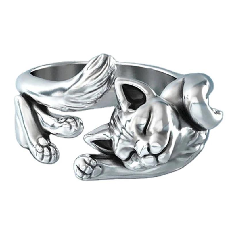 Fashion Simple Unisex Jewelry Party Couple Lover Valentine Gift Open Adjustable Rings Cute Cat Silver Electroplating Finger Ring
Fashion Simple Unisex Jewelry Party Couple Lover Valentine Gift Open Adjustable Rings Cute Cat Silver Electroplating Finger Ring