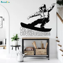 Snowboarding Handsome Pose Wall Sticker Home Decor Living Room Extreme Sports Young Man Tricks Activity Vinyl Poster YT3949