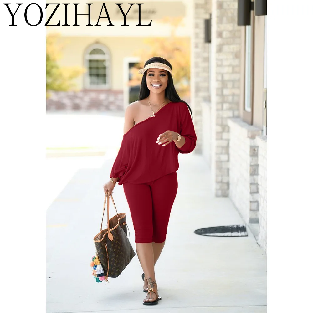 Women's Sexy Strapless Long Sleeved Suit Lazy Pullover Loose Solid Color One Shoulder Diagonal Collar Cropped Trousers Suit
Women's Sexy Strapless Long Sleeved Suit Lazy Pullover Loose Solid Color One Shoulder Diagonal Collar Cropped Trousers Suit