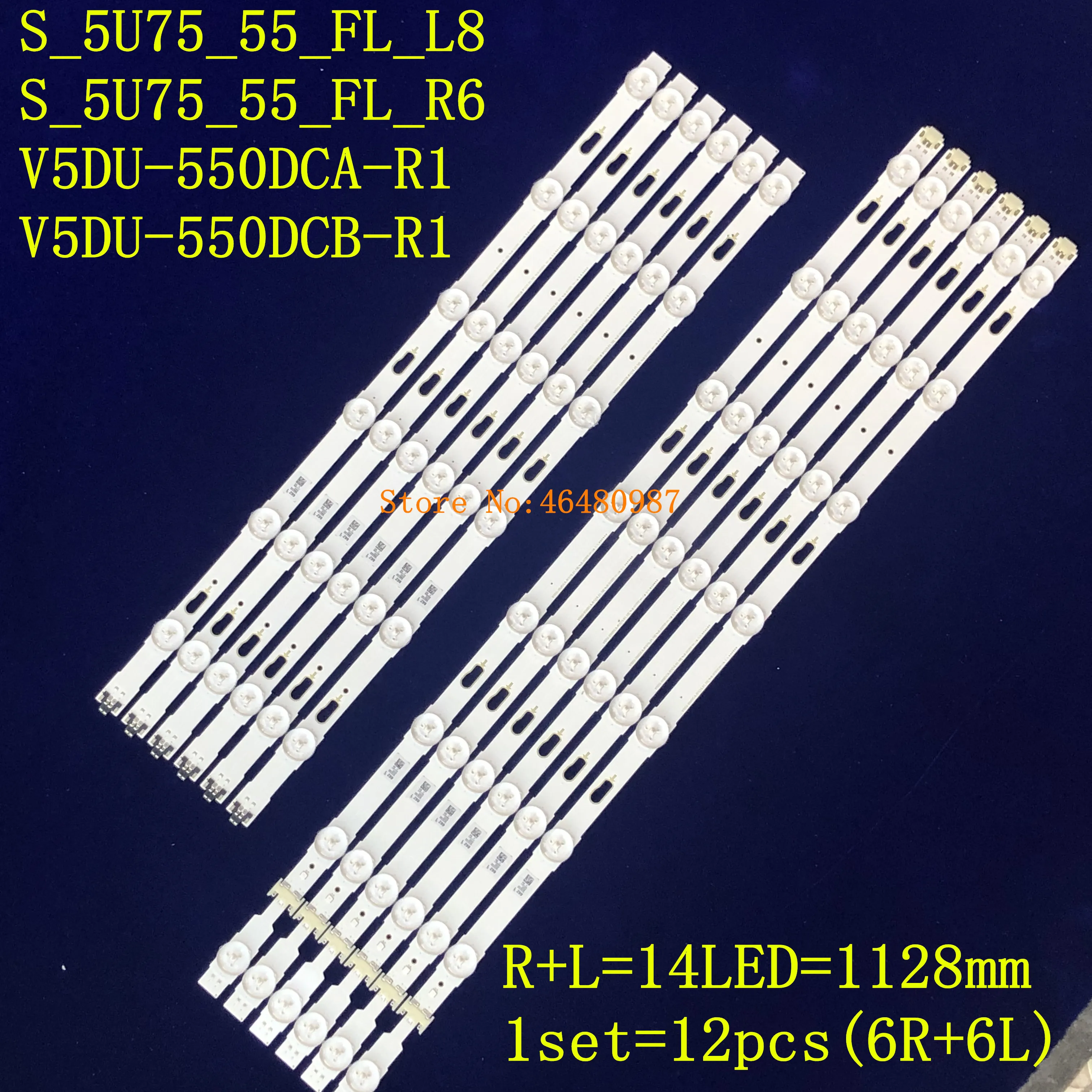 Светодиодная лента для подсветки для Samsung UE55MU6120K, UE55JU7000, UE55KU6000K, BN96-39659A 39660A, 40099A, 40100A, V5DU-550DCA 550DCB-R1
Светодиодная лента для подсветки для Samsung UE55MU6120K, UE55JU7000, UE55KU6000K, BN96-39659A 39660A, 40099A, 40100A, V5DU-550DCA 550DCB-R1
