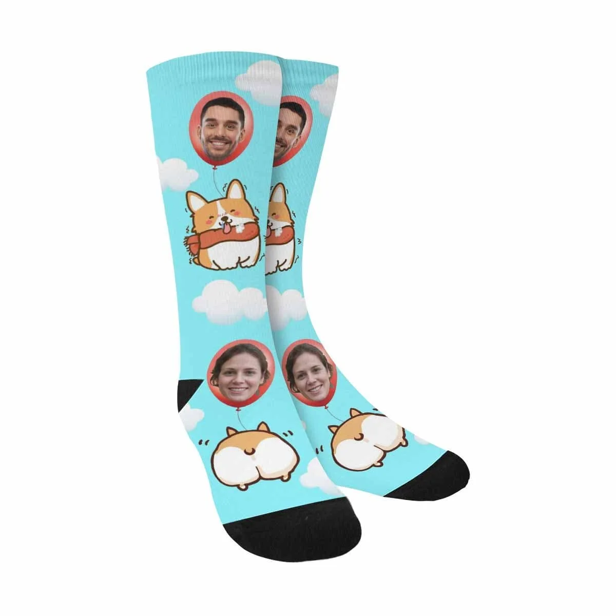 Custom Face Dog Sublimated Crew Socks 
Custom Face Dog Sublimated Crew Socks