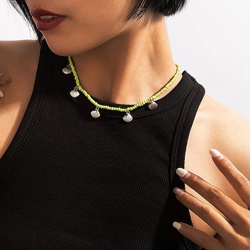 Оптовая продажа, корейская мода, богемное пляжное ожерелье с кулоном в виде ракушки и бусинами для женщин
Оптовая продажа, корейская мода, богемное пляжное ожерелье с кулоном в виде ракушки и бусинами для женщин