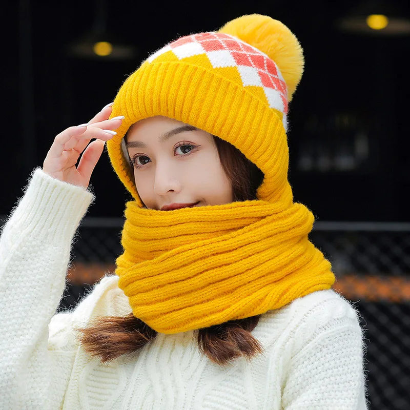 Plus Velvet Thick Scarf All-in-one Hat Ladies Winter Outdoor Wild Bib Ear Protection Face Hat Student Cycling Plaid Hat
Plus Velvet Thick Scarf All-in-one Hat Ladies Winter Outdoor Wild Bib Ear Protection Face Hat Student Cycling Plaid Hat