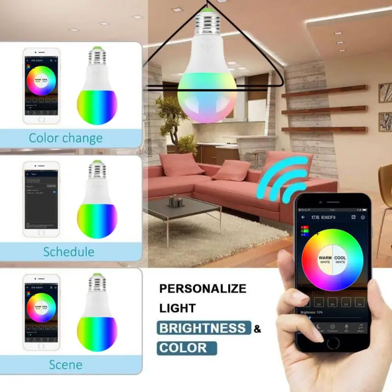 WiFi Smart Light Bulb LED RGB Lamp Work With Alexa Google Home Dimmable Voice Control Magic Bulb Wake Up Night Light Smart Life
WiFi Smart Light Bulb LED RGB Lamp Work With Alexa Google Home Dimmable Voice Control Magic Bulb Wake Up Night Light Smart Life