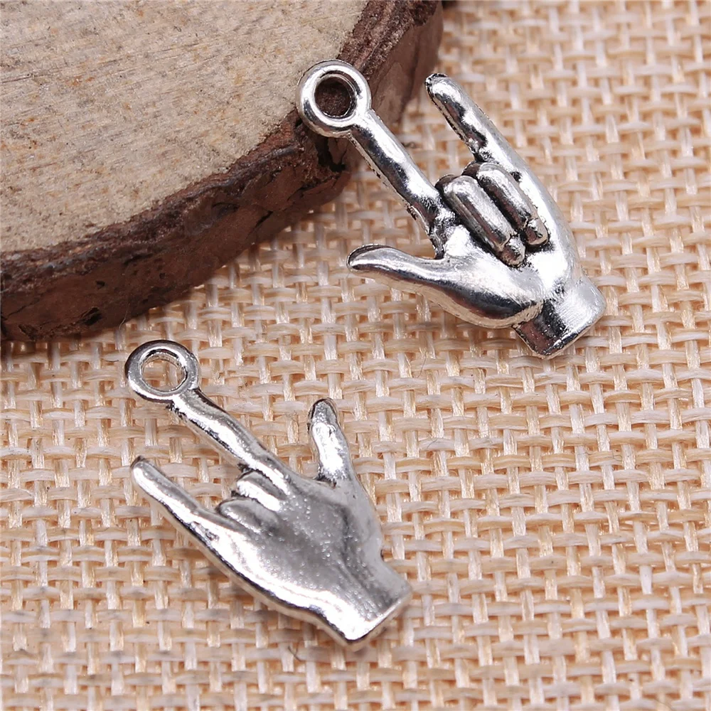 Charms For Jewelry Making 10pcs I Love You Gesture Charms 22x13mm Antique Silver Color
Charms For Jewelry Making 10pcs I Love You Gesture Charms 22x13mm Antique Silver Color