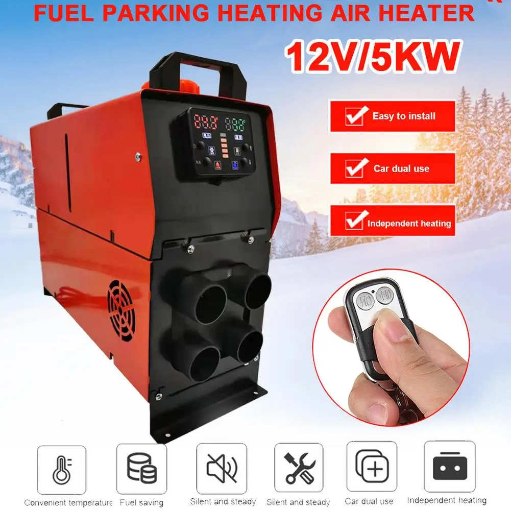 1/4 Hole Car Heater All In One 12V 5KW Diesel Parking With Remote Control LCD Monitor For RV Motorhome Trailer | Автомобили и