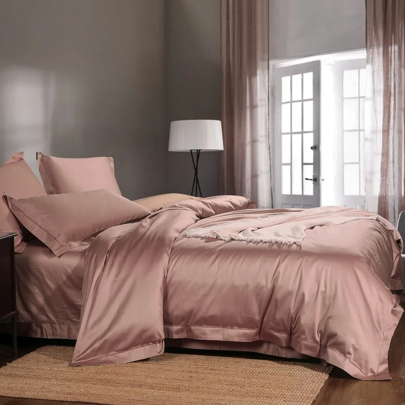 Роскошное отельного стиля 100% чистый египетский хлопок мягкий 1000TC однотонный простынь-наволочка для кровати размера King Queen 1 шт., покрывало для одеяла 2 шт., наволочки 2 шт.