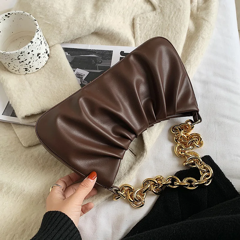 Folds Design PU Leather Shoulder Bags For Women Branded Handbags And Purses Luxury Chain Black Red Hand Bag
Folds Design PU Leather Shoulder Bags For Women Branded Handbags And Purses Luxury Chain Black Red Hand Bag