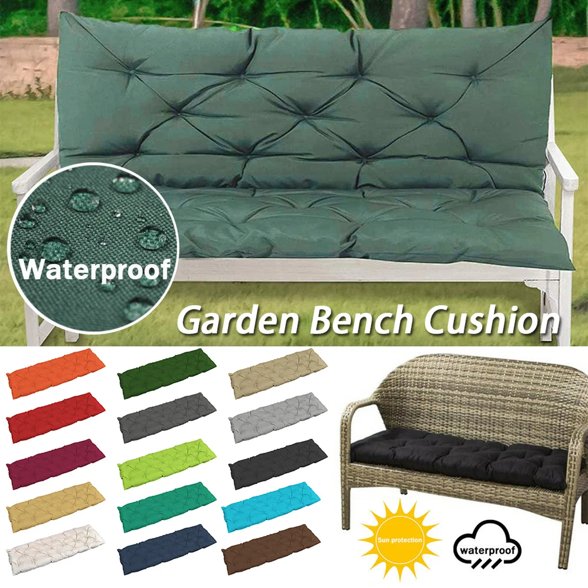 1pcs European Style 2/3 Seater Garden Waterproof Bench Cushion Soft Breathable Thick Solid Color Outdoor Rocking Chair Cushion
1pcs European Style 2/3 Seater Garden Waterproof Bench Cushion Soft Breathable Thick Solid Color Outdoor Rocking Chair Cushion