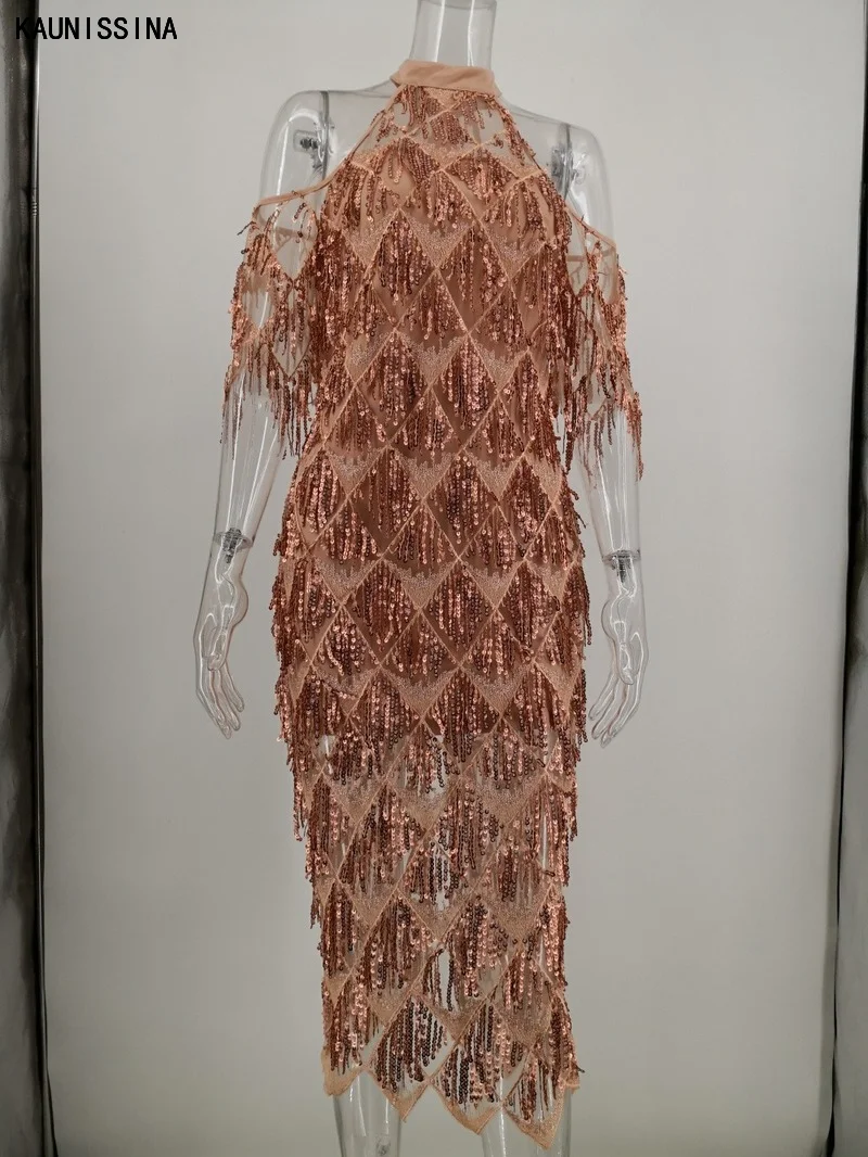 KAUNISSINA Sequin Cocktail Dress Halter Neck Tassels Knee Length Sexy Straight Homecoming Robe Ladies Summer Party Dresses Gown
KAUNISSINA Sequin Cocktail Dress Halter Neck Tassels Knee Length Sexy Straight Homecoming Robe Ladies Summer Party Dresses Gown