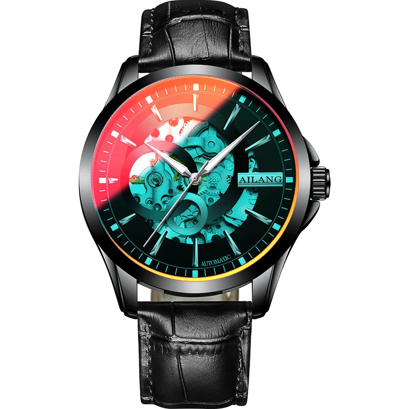 Ailang Genuine Watch Men's Black Technology Automatic Mechanical Watch Colorful Mirror Waterproof Hollow Special Forces Men's Wa
Ailang Genuine Watch Men's Black Technology Automatic Mechanical Watch Colorful Mirror Waterproof Hollow Special Forces Men's Wa