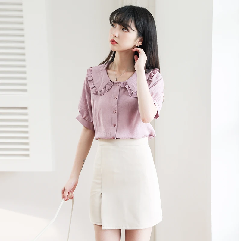 Polo Shirt Chiffon Loose Plus Size Women's Blouses New Casual Blouse Solid Color Summer Fashion Short Sleeve Top Houthion
Polo Shirt Chiffon Loose Plus Size Women's Blouses New Casual Blouse Solid Color Summer Fashion Short Sleeve Top Houthion