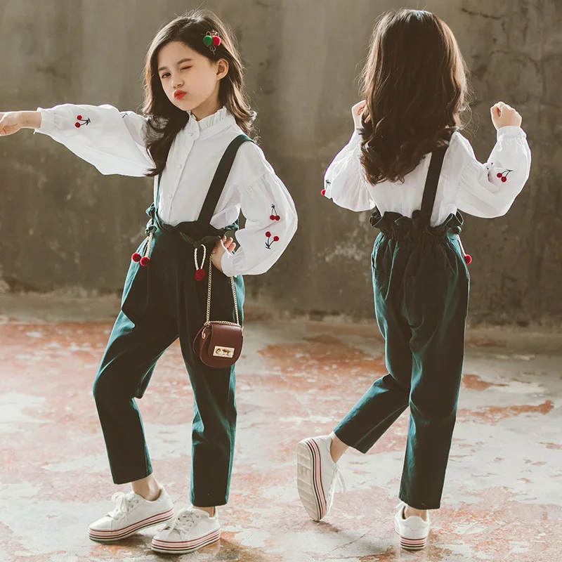 Girls Clothing Set Teenage Girls Tracksuit 2020 Spring Cerry T Shirt Overalls School Girls Clothes Children Costume 8 10 Years 
Girls Clothing Set Teenage Girls Tracksuit 2020 Spring Cerry T Shirt Overalls School Girls Clothes Children Costume 8 10 Years