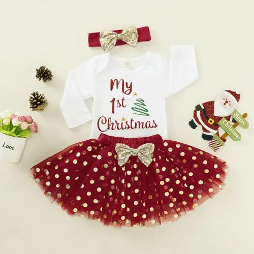 Baby Girls Casual Clothes Set, Christmas Print Romper+Tutu Skirt+Bowknot Headband
Baby Girls Casual Clothes Set, Christmas Print Romper+Tutu Skirt+Bowknot Headband