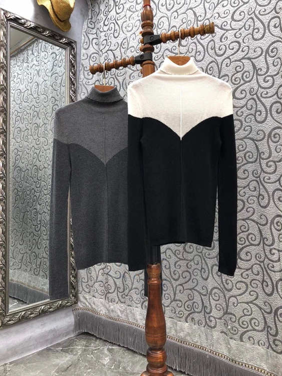 2021 new women fashion bib small high neck color matching stitching decoration long-sleeved all-match sweater sweater 1030
2021 new women fashion bib small high neck color matching stitching decoration long-sleeved all-match sweater sweater 1030
