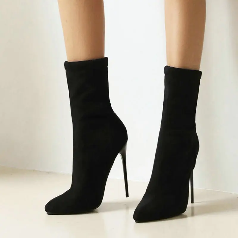 2021 Autumn Winter New Women Sexy Super High Heel Stiletto Nightclub Ankle Boots Fashion Pointed Flocking Elasticity Booties
2021 Autumn Winter New Women Sexy Super High Heel Stiletto Nightclub Ankle Boots Fashion Pointed Flocking Elasticity Booties