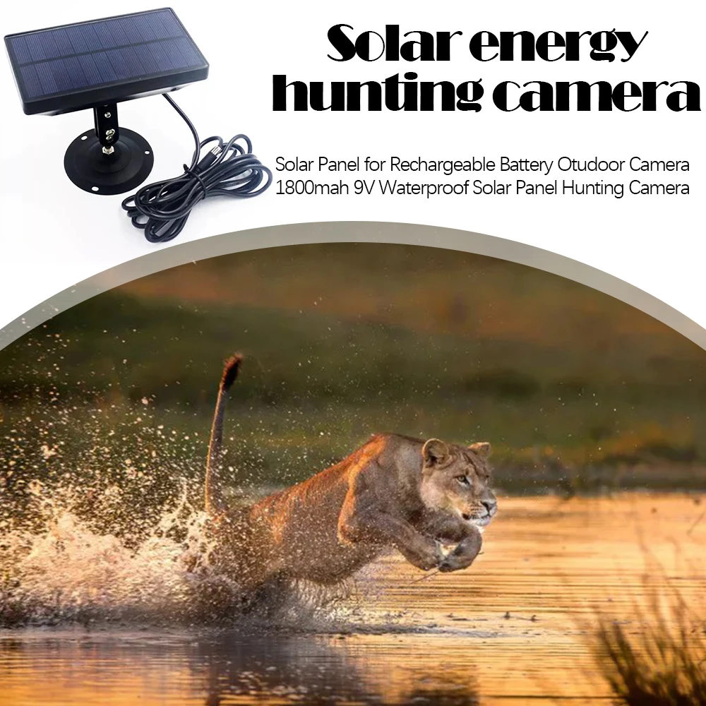 Solar Panel for Rechargeable Battery Otudoor Camera 1800mah 9V Waterproof Solar Panel Hunting Camera
Solar Panel for Rechargeable Battery Otudoor Camera 1800mah 9V Waterproof Solar Panel Hunting Camera