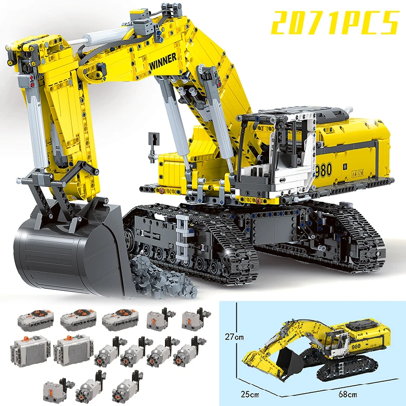 MOC City Creator Classical RC Treaded Tank Remote Control Shovel Crawler 2071pcs High-Tech DIY Building Blocks Bricks Toys Gifts
MOC City Creator Classical RC Treaded Tank Remote Control Shovel Crawler 2071pcs High-Tech DIY Building Blocks Bricks Toys Gifts