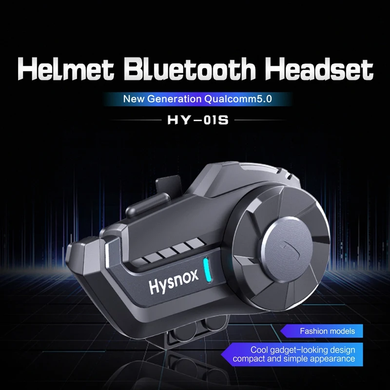 Hysnox HY-01S Motorcycle Wireless Helmet Intercom for Qualcomm 5.0 Chip, 1000M Waterproof Bluetooth Headset with FM Radio
Hysnox HY-01S Motorcycle Wireless Helmet Intercom for Qualcomm 5.0 Chip, 1000M Waterproof Bluetooth Headset with FM Radio