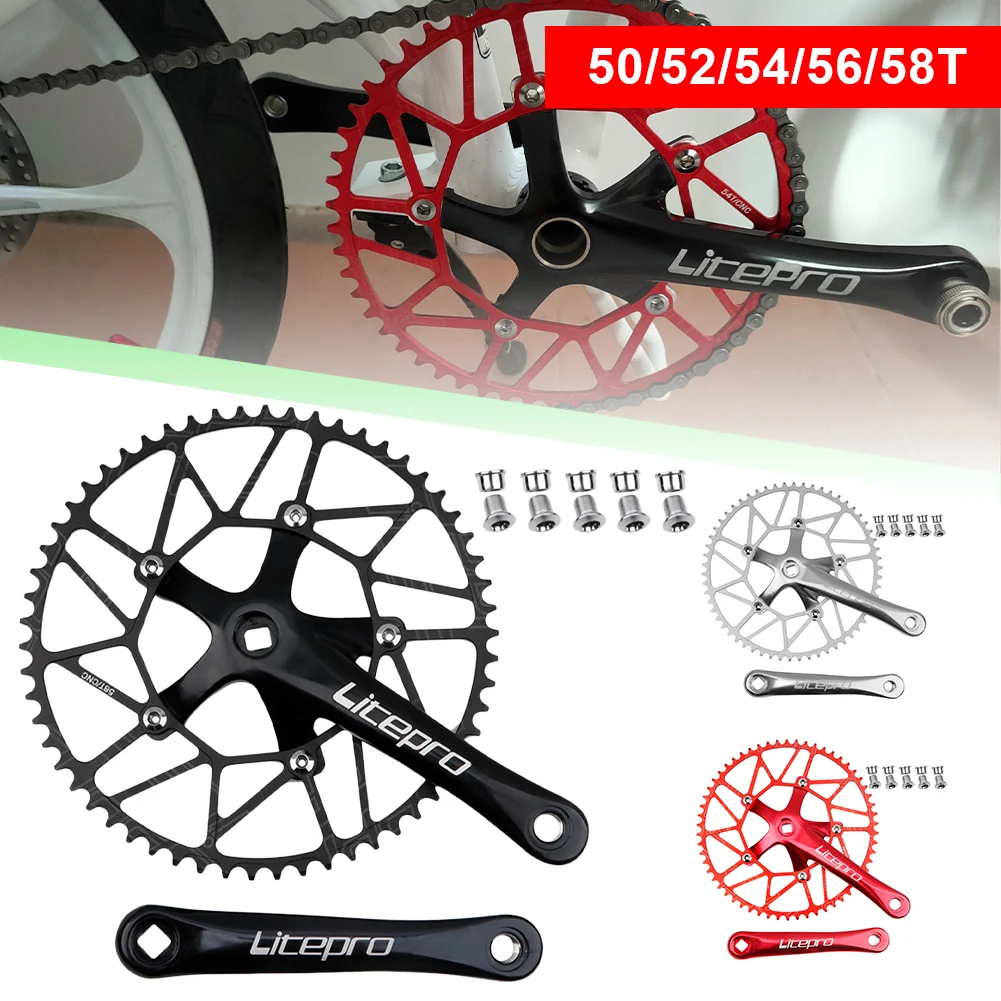 Folding Bike Bicycle Crankset Ntegrated Single Crankset Crank 170mm Crank Arm 130 BCD 50T 52T 54T 56T 58T Bike Accessories Parts
Folding Bike Bicycle Crankset Ntegrated Single Crankset Crank 170mm Crank Arm 130 BCD 50T 52T 54T 56T 58T Bike Accessories Parts