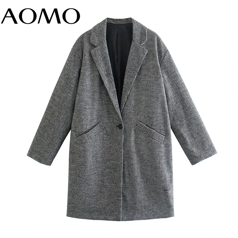AOMO Women Plaid Oversize Woolen Long Coat 2021 Autumn Winter Long Sleeve Buttons Pockets Female Warm Coat 8Y57A
AOMO Women Plaid Oversize Woolen Long Coat 2021 Autumn Winter Long Sleeve Buttons Pockets Female Warm Coat 8Y57A