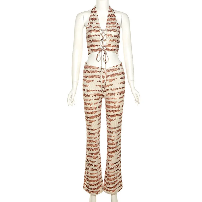 High Street Sexy Two Piece Pants Sets Suits Women Tracksuit Fashion Summer Halter Crop Top Matching Set Female Backless 2 Pieces
High Street Sexy Two Piece Pants Sets Suits Women Tracksuit Fashion Summer Halter Crop Top Matching Set Female Backless 2 Pieces