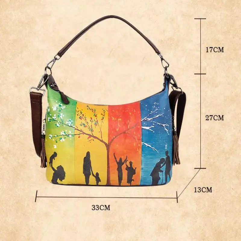 Bestform Retro Hand Painted Handbag Genuine Leather Women Shoulder Bags 2021 New Large Capacity Cowhide Landscape Messenger Bag
Bestform Retro Hand Painted Handbag Genuine Leather Women Shoulder Bags 2021 New Large Capacity Cowhide Landscape Messenger Bag