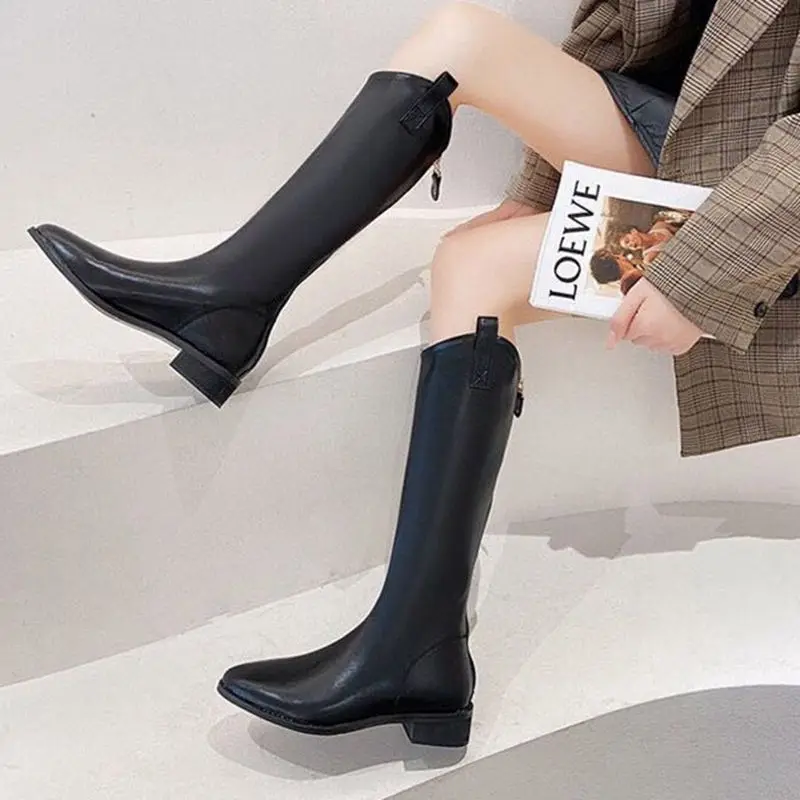 Длинные рыцарские ботинки с острым носком, женские осенне-зимние новые модные одноботинки, ковбойские ботинки в западном стиле, 2021
Длинные рыцарские ботинки с острым носком, женские осенне-зимние новые модные одноботинки, ковбойские ботинки в западном стиле, 2021