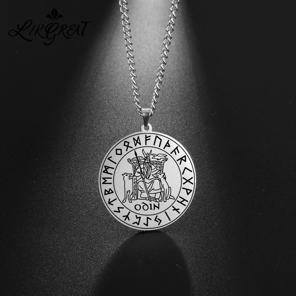 Odin Symbol of Norse Amulet Pendant Necklace Viking King Woden Runes Neck Chain for Men Women Stainless Steel Necklaces Jewelry
Odin Symbol of Norse Amulet Pendant Necklace Viking King Woden Runes Neck Chain for Men Women Stainless Steel Necklaces Jewelry