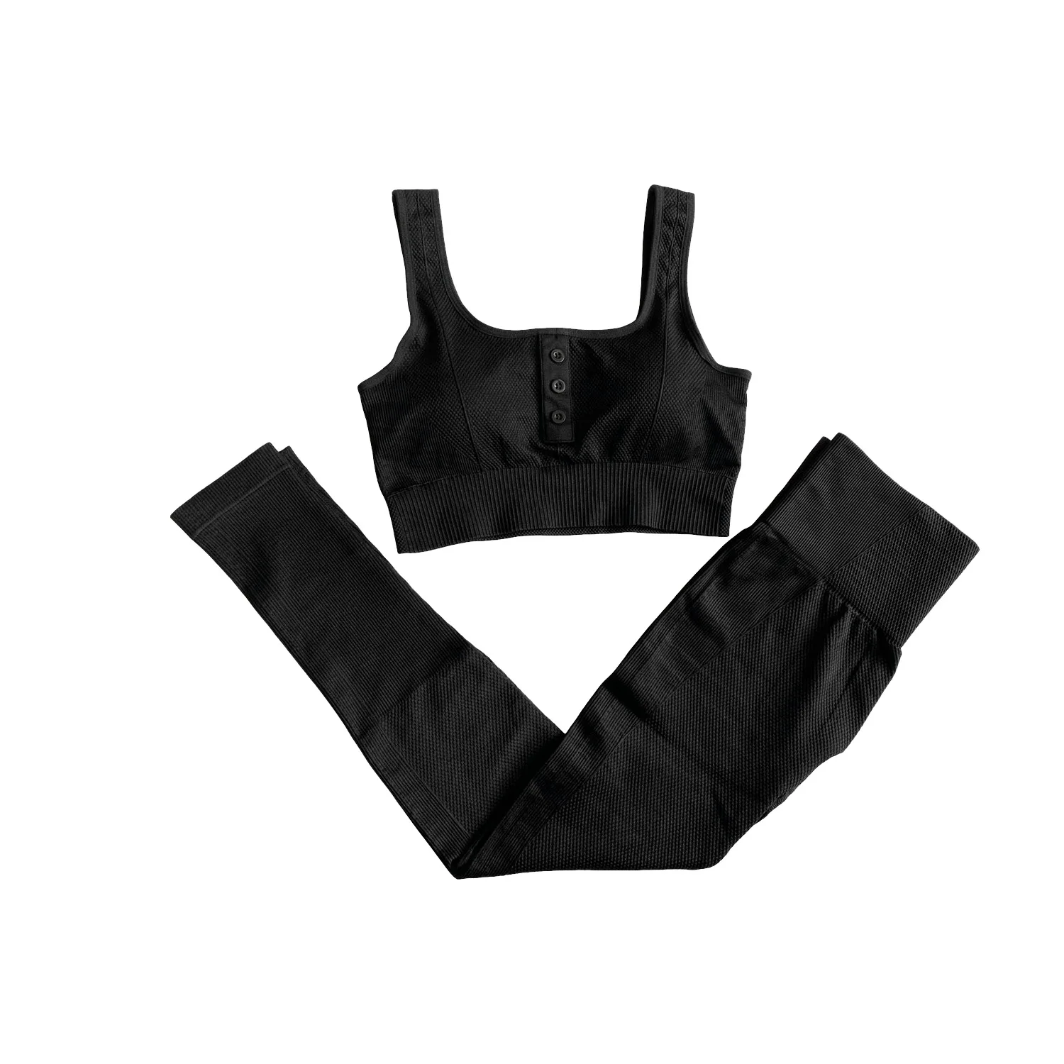 Currently Available Yoga Clothes Suit Amazon Wish Europe and America Hot Selling 2020 Button Bra Fitness High-waisted Trousers F
Currently Available Yoga Clothes Suit Amazon Wish Europe and America Hot Selling 2020 Button Bra Fitness High-waisted Trousers F