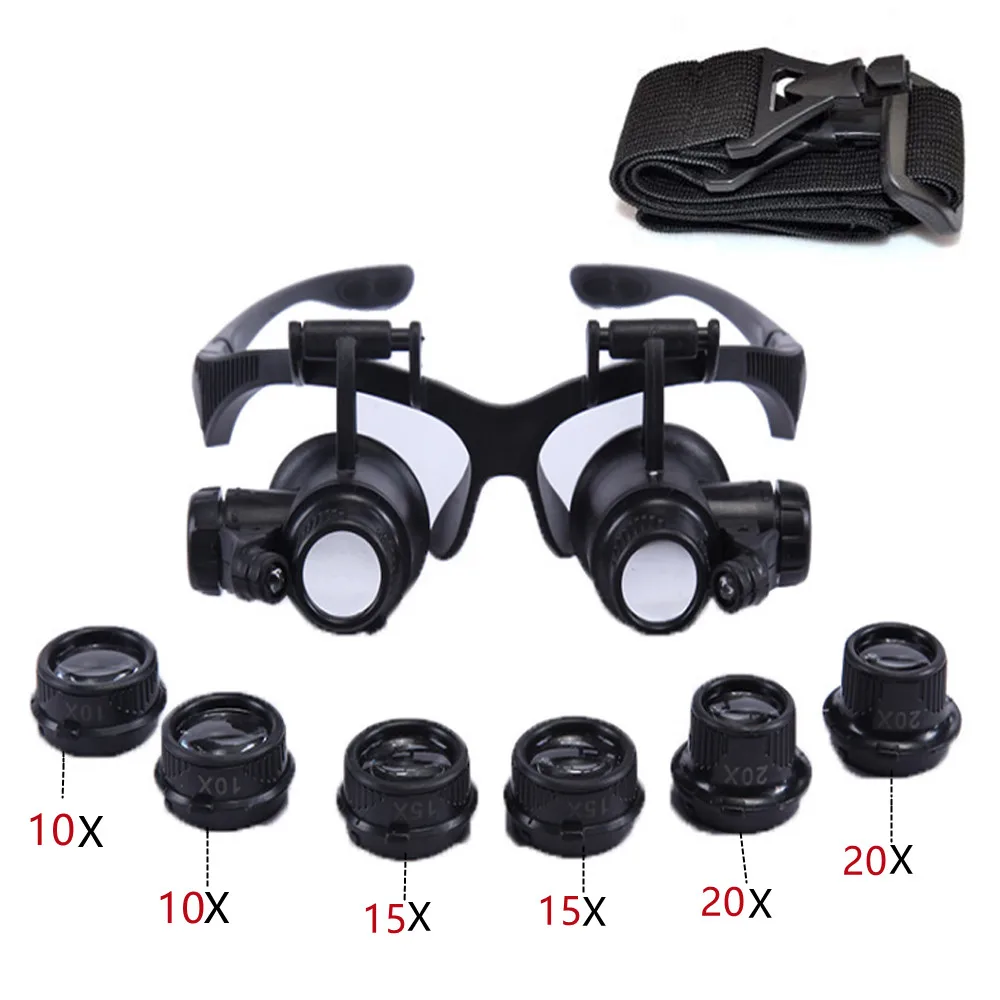 Multifunction Magnifying Glasses 10X 15X 20X 25X With 2 LED Double Eyes Glasses For Watch Repair Loupe Jeweer Mlagnifying Glass
Multifunction Magnifying Glasses 10X 15X 20X 25X With 2 LED Double Eyes Glasses For Watch Repair Loupe Jeweer Mlagnifying Glass