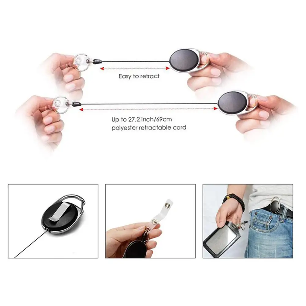 10/5/1 Pcs ID Card Key Chain Retractable Pull Badge Reel Recoil Belt Key Ring Chain Clips Name Tag Card Badge Holder Reels
10/5/1 Pcs ID Card Key Chain Retractable Pull Badge Reel Recoil Belt Key Ring Chain Clips Name Tag Card Badge Holder Reels