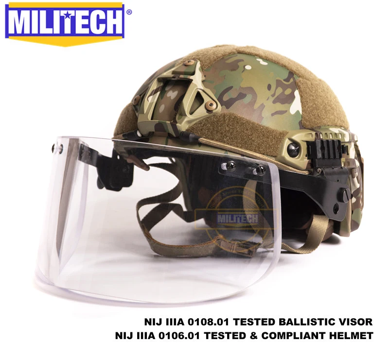 MILITECH MC Deluxe NIJ IIIA БЫСТРО Пуленепробиваемый Шлем и козырек Набор Дело Мультикам