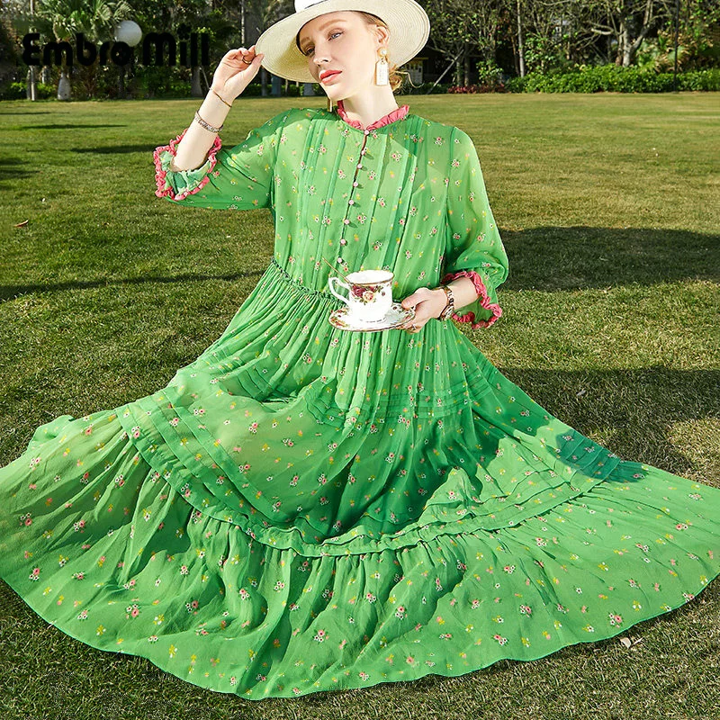 Female Spring New Small Stand Collar Street Style Silk Print Spliced Butterfly Sleeve High Waist Loose Lady Party Dress S-XL
Female Spring New Small Stand Collar Street Style Silk Print Spliced Butterfly Sleeve High Waist Loose Lady Party Dress S-XL
