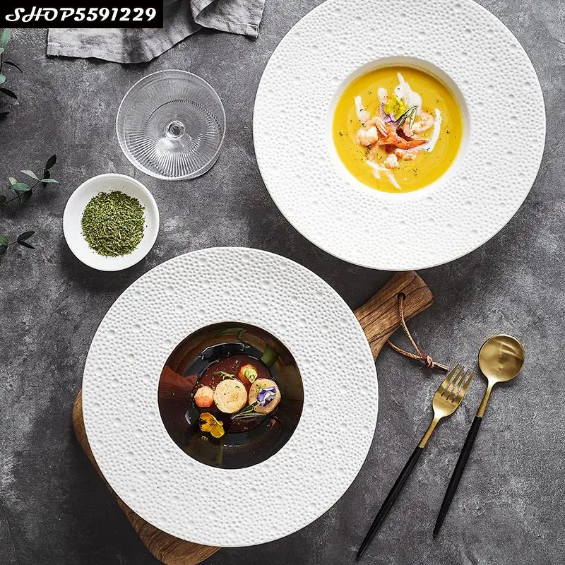 Japanese Ceramic Straw Hat Tableware White Western Restaurant Deep Soup Plate Home Steak Salad Dessert Display Plate Tableware
Japanese Ceramic Straw Hat Tableware White Western Restaurant Deep Soup Plate Home Steak Salad Dessert Display Plate Tableware