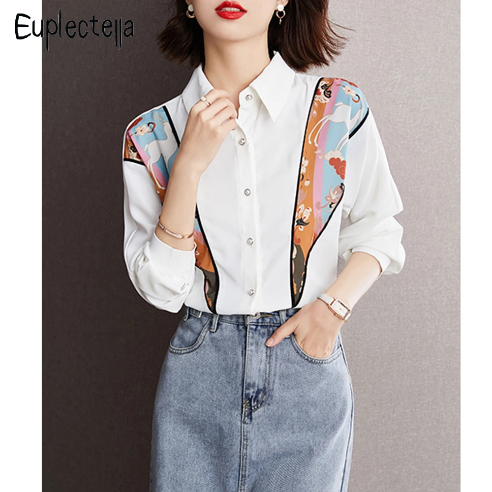 Casual Fashion Women Exquisite Print White Blouses Button Up Turn Down Collar Full Sleeve Shirts Feminina Top 2022 High Quality
Casual Fashion Women Exquisite Print White Blouses Button Up Turn Down Collar Full Sleeve Shirts Feminina Top 2022 High Quality