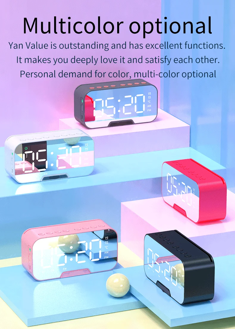 Portable Wireless Speake Bluetooth Sound Box Small Mini Clock Subwoofer Mobile 3D Surrounding Residential Dual Alarm
Portable Wireless Speake Bluetooth Sound Box Small Mini Clock Subwoofer Mobile 3D Surrounding Residential Dual Alarm