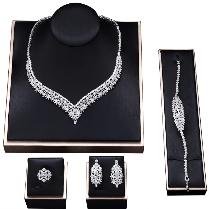 Brilliant Women Bridal Wedding Sets 4 Pcs Earring Necklace Ring Bracelet Sets Gold Color Parure Bijoux Femme
Brilliant Women Bridal Wedding Sets 4 Pcs Earring Necklace Ring Bracelet Sets Gold Color Parure Bijoux Femme
