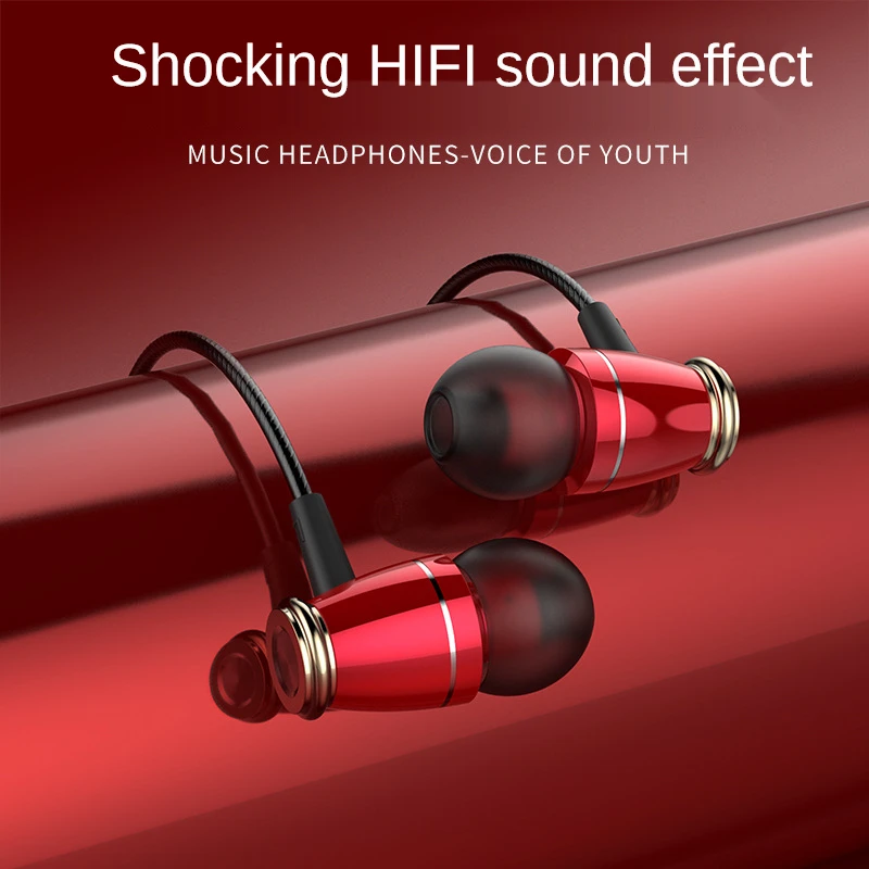 3.5mm Wired In-ear Earphone Metal Subwoofer HiFi Headset Running Sports Headphone with Microphone for Phone Computer Headset
3.5mm Wired In-ear Earphone Metal Subwoofer HiFi Headset Running Sports Headphone with Microphone for Phone Computer Headset