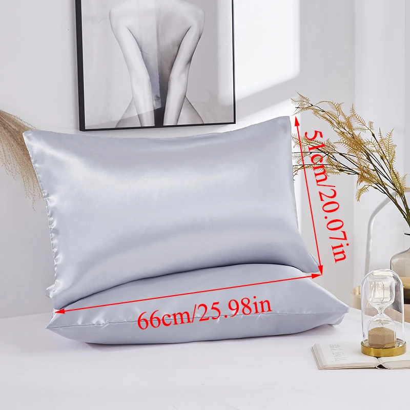 66x51cm Pillowcase For Bed Pure Emulation Silk Satin Pillowcase Throw Single Pillow Covers Comfortable Pillow Cover
66x51cm Pillowcase For Bed Pure Emulation Silk Satin Pillowcase Throw Single Pillow Covers Comfortable Pillow Cover