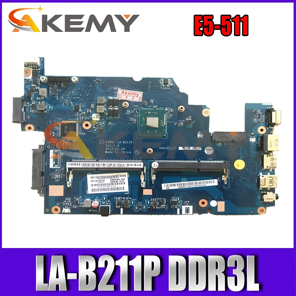 Материнская плата AKEMY NBMPL11001 NB.MPL11.001 для ноутбука Acer aspire E5-511 Z5WAL LA-B211P DDR3L
Материнская плата AKEMY NBMPL11001 NB.MPL11.001 для ноутбука Acer aspire E5-511 Z5WAL LA-B211P DDR3L