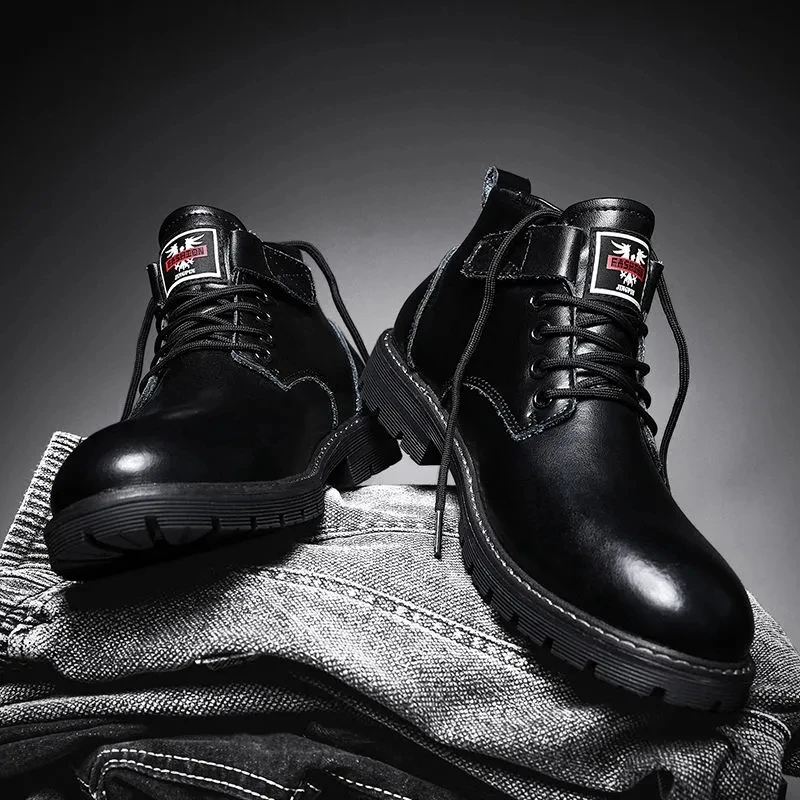 Men's Middle Leather Shoes Spring And Autumn Leather Short Boots Work Clothes Black Leather Boots Fashion Men's Boots
Men's Middle Leather Shoes Spring And Autumn Leather Short Boots Work Clothes Black Leather Boots Fashion Men's Boots